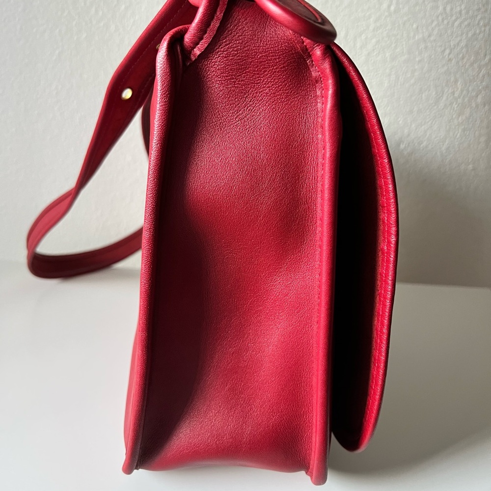 Coach Red Leather Shoulder Bag - Picture 4 of 10